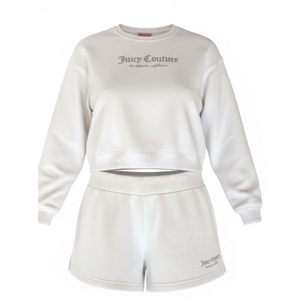 Juicy Couture Two piece fleece short set. Long sleeve with Juicy Logo